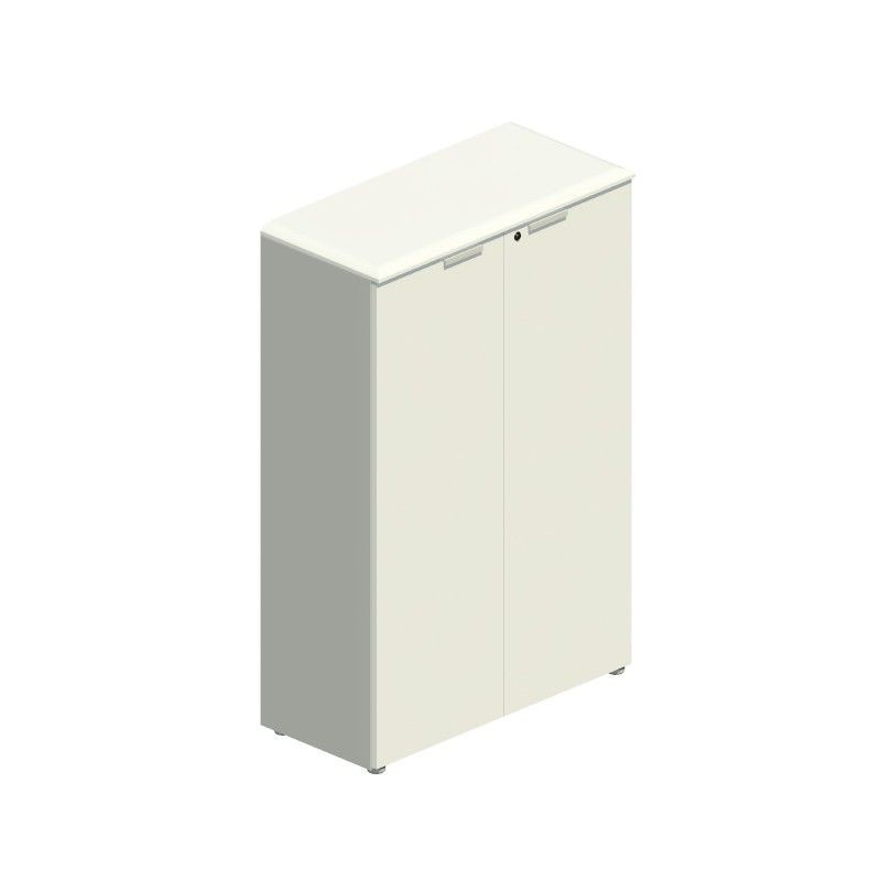 Armarios oficina con puertas y cerradura para series Líder y Benelux de JGorbe en blanco