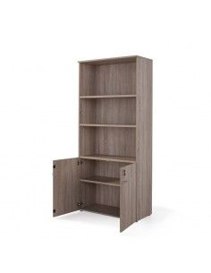 Armario oficina alto madera con puertas bajas entrega rápida