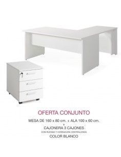 Oferta muebles oficina mesa escritorio, ala y cajonera