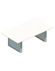 Mesa de reuniones rectangular Omega de JGorbe en blanco