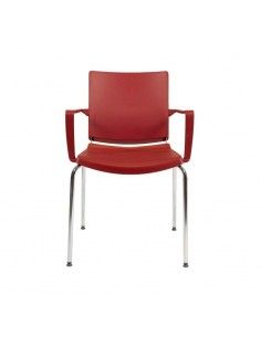 Silla confidente con brazos Atenea de Dileoffice en rojo
