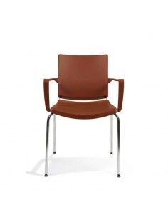 Silla confidente con brazos Atenea de Dileoffice en rojo