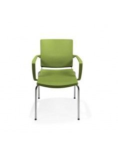 Silla confidente con brazos Atenea de Dileoffice en verde