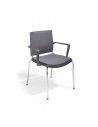 Silla confidente con brazos Atenea de Dileoffice en gris antracita