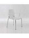 Silla confidente con brazos Atenea de Dileoffice en blanco