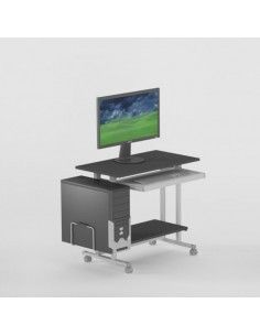 Mesa escritorio pequeño para ordenador de systemtronic con soporte para cpu