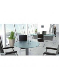 Mesa de reunion redonda de cristal de Rocada