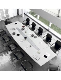 Mesa de reuniones ovalada Líder de JGorbe en blanco