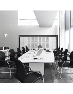 Mesa de reuniones ovalada Líder de JGorbe en blanco