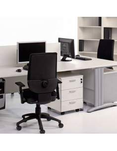 Cajonera blanca oficina de madera 3 cajones