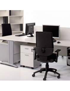 Cajonera blanca oficina de madera 1 cajón más archivador de Kesta