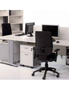 Cajonera blanca oficina de madera 1 cajón más archivador de Kesta