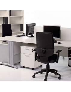 Cajonera blanca oficina de madera 1 cajón más archivador de Kesta