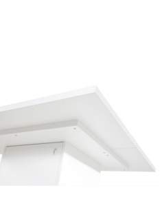 Detalle tablero mesa reuniones rectangular serie G3 de Jgorbe en blanco