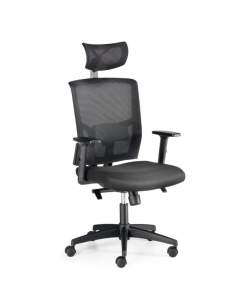 silla oficina viena euromof negra con cabezal