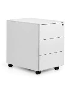 cajonera metálica 3 cajones atenas euromof blanca stock express