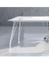 mesa escritorio blanca con patas de varilla new aic