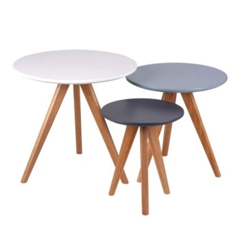 set mesas centro lucio blanco, azul y gris de somcasa