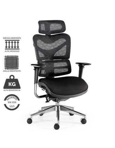 Silla de oficina XXL modelo NEW ERGOSTONE, ideal para personas corpulentas y altas.