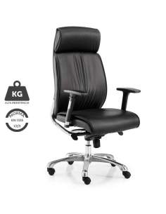 Sillas de dirección negra. Con estructura reforzada en aluminio.