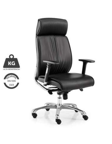 Sillas de dirección negra. Con estructura reforzada en aluminio.