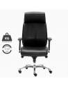 Silla dirección en ecopiel negra. Modelo Moscú. Con brazos 4D.