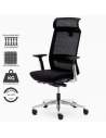 Sillón de dirección resistente, con estructura reforzada y malla ultra resistente. Color negro. Modelo sillón Toronto.