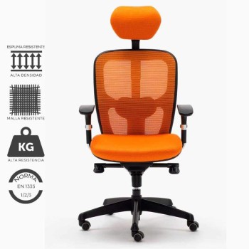 Silla de trabajo naranja modelo Boston