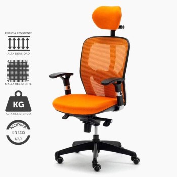 Silla de trabajo naranja modelo Boston