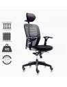 Silla trabajo Boston, con cabezal regulable, brazos regualbles 2D.