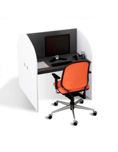 Mesa call center. Módulo doble, puestos enfrentados.