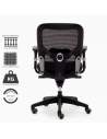Silla de trabajo ergonómica, modelo Boston, tapizada en color negro.