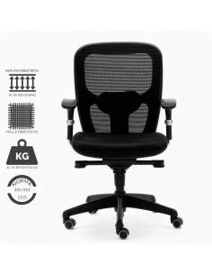 Silla de trabajo ergonómica modelo Boston. Con malla ultra resistente, y asiento rellenado en con espuma de alta densidad.