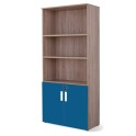 armario oficina alto con puertas bajas combinado olmo azul