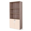 Armario oficina alto con puertas bajas combinado olmo beige