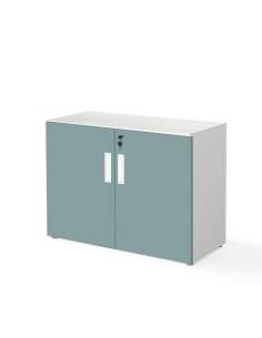 armario oficina bajo con puertas color verde