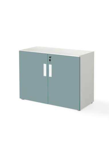 armario oficina bajo con puertas color verde