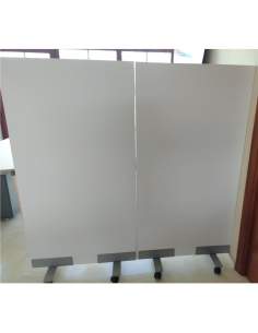Biombos separadores con ruedas en blanco