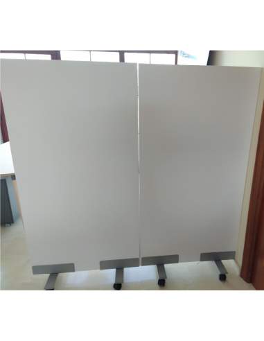 Biombos separadores con ruedas en blanco