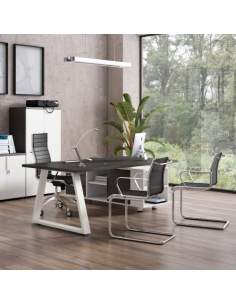 Mesa oficina elegante de diseño piramid con mueble auxiliar