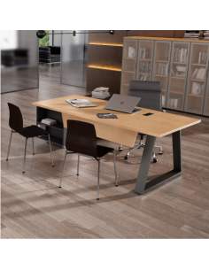 Escritorio para despacho de dirección con mueble auxiliar