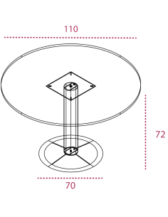 Medidas mesa reuniones redonda serie Líder de jgorbe