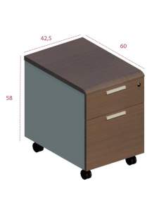 Medidas cajonera 1 cajón con cerradura y archivador series Benelux Líder