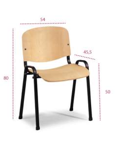 Medidas silla de madera fissa de vincolo