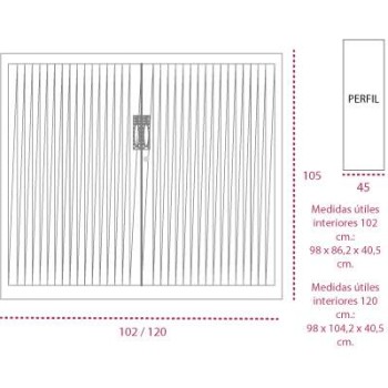 Medidas armario metálico persiana vertical de gapsa