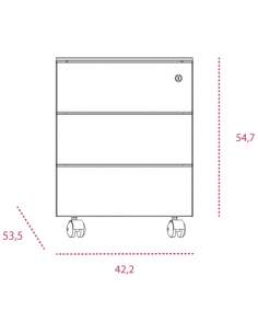 Medidas cajonera metálica de 3 cajones de gapsa