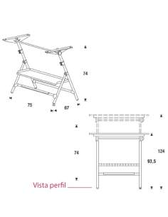 Medidas mesa de dibujo plegable de rocada
