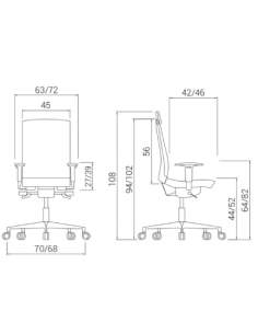 Medidas silla oficina flexa de dileoffice