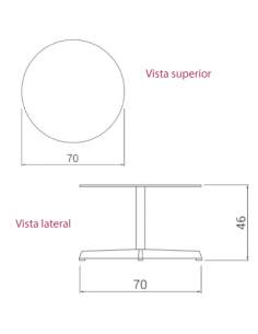 Medidas mesa centro waiting de dileoffice