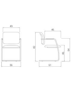 Medidas silla confident de dileoffice base patín
